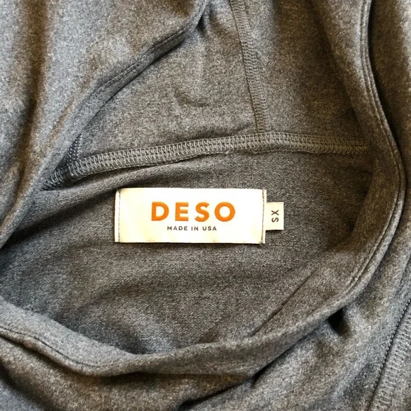 Deso Gray Long Sleeve High Neck Pullover Hoodie Sweater Size XS - Picture 7 of 10